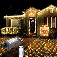 1 Pc Christmas Net Lights Outdoor Mesh Lights, 8 Modes Net Lights Plug in with Remote Net Fairy Lights for Bush Garden Patio Yard Party Wedding 64m-672Led/32m-192Led/1.51.5m-96Led miniinthebox - thumbnail