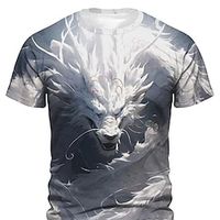 Graphic Animal Dragon Daily Designer Retro Vintage Men's 3D Print T shirt Tee Sports Outdoor Holiday Going out T shirt Purple Khaki Gray Short Sleeve Crew Neck Shirt Spring  Summer Clothing Apparel Lightinthebox - thumbnail
