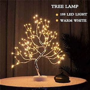 108 leds Willow Cherry Tree LED Night Light Mini Christmas Tree Copper Wire Garland Lamp Fairy Light For Home Lightinthebox