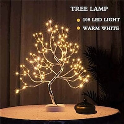 108 leds Willow Cherry Tree LED Night Light Mini Christmas Tree Copper Wire Garland Lamp Fairy Light For Home Lightinthebox