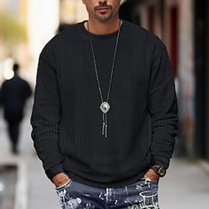 Men's Sweatshirt Black Brown Gray Crew Neck Plain Sports  Outdoor Daily Holiday Streetwear Cool Casual Spring   Fall Clothing Apparel Hoodies Sweatshirts  miniinthebox