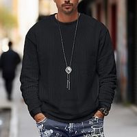 Men's Sweatshirt Black Brown Gray Crew Neck Plain Sports  Outdoor Daily Holiday Streetwear Cool Casual Spring   Fall Clothing Apparel Hoodies Sweatshirts  miniinthebox - thumbnail