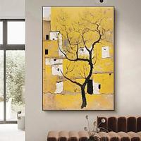 Handpainted Birch Canvas Wall Art Yellow Tree Painting Landscape Nature Fall Artwork Abstract Modern Art For Living Room Bedroom Bathroom Office Wall Decor Unframed Lightinthebox