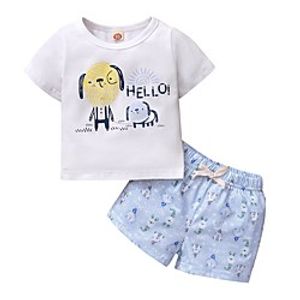 Baby Girls' Active Print Print Sleeveless Regular Clothing Set White miniinthebox