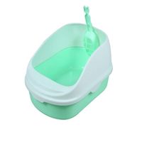 Pets Club Open Cat Toilet With Anti Anti Flashing High Rim And Urinalm Bed Pan - Size - 56X39X26cm - Green Color