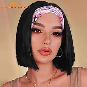 cloud head scarf wig cover european and american ladies black bob head cover ice silk hair band wig factory wholesale custom Lightinthebox