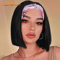cloud head scarf wig cover european and american ladies black bob head cover ice silk hair band wig factory wholesale custom Lightinthebox - thumbnail