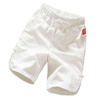 Men's Swim Shorts Board Shorts Elastic Waist Straight Leg Solid Color Comfort Breathable Short Sports Outdoor Casual Daily 100% Cotton Streetwear Stylish Green Black miniinthebox