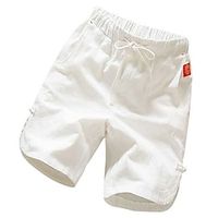 Men's Swim Shorts Board Shorts Elastic Waist Straight Leg Solid Color Comfort Breathable Short Sports Outdoor Casual Daily 100% Cotton Streetwear Stylish Green Black miniinthebox - thumbnail