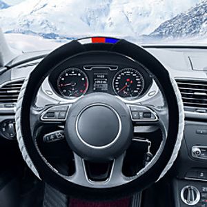 Steering Wheel Cover Style Deluxe Lint Universal Car Steering Wheel Protector Anti-Slip Soft Interior Accessories for Women Men fit Car SUV Truck etc  15 inch four Seasons miniinthebox