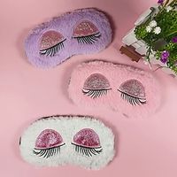 Sleep Eye Mask, Household Breathable Plush Eye Mask, Sleep In Car Accessories, Road Trip Sleep Accessories, For Travel, Office, Sleeping On Plane, Gift For Sleep Disorders Lightinthebox - thumbnail