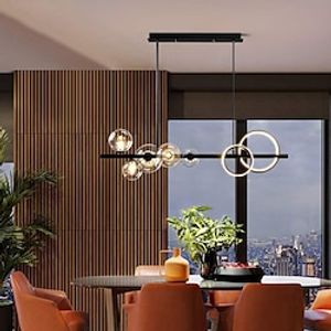 ndoor Chandelier 95cm Wrought Iron LED Chandelier Light Postmodern Glass Bubble Round Chandelier Lighting G4 Bulb for Bedroom Office Living Room Lightinthebox
