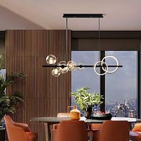 ndoor Chandelier 95cm Wrought Iron LED Chandelier Light Postmodern Glass Bubble Round Chandelier Lighting G4 Bulb for Bedroom Office Living Room Lightinthebox - thumbnail