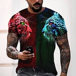 Men's T shirt Tee Tee 3D Print Graphic Round Neck Casual Daily 3D Print Short Sleeve Tops Designer Fashion Cool Comfortable Red  Summer Lightinthebox