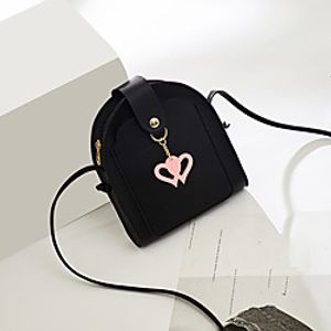 Women's Bags PU Leather Crossbody Bag Plain Heart Fashion Daily Date 2021 Black Red Blushing Pink Gray Lightinthebox