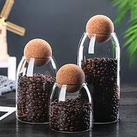 Glass storage jars, tea jars, sealed cork glass jars, coffee beans, dried fruit storage jars miniinthebox - thumbnail
