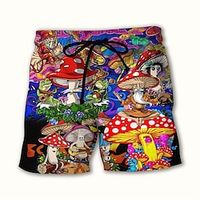 Men's Board Shorts Swim Shorts Swim Trunks Drawstring with Mesh lining Elastic Waist Graphic Prints Mushroom Quick Dry Short Casual Daily Holiday Hawaiian Boho Purple Micro-elastic Lightinthebox - thumbnail