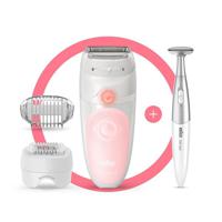 Braun Silk-epil SES 5820 | Wet and Dry Epilator | 4 Extras | SES5875| White Color