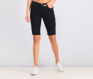 Womens Petite Cutoff Bermuda Shorts  Deep Black