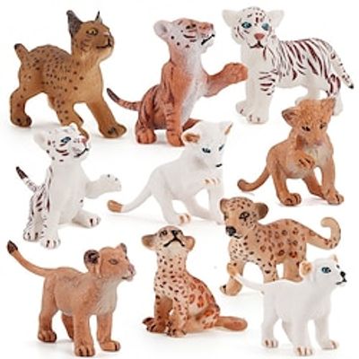 Foreign Trade Simulation 11 Tiger Lion Leopard Wild Animal Cub Models White Tiger Red Tiger Lynx Solid Ornaments Lightinthebox