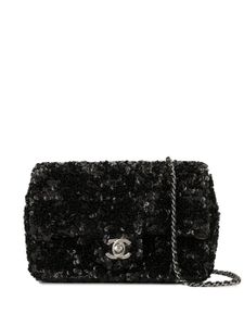 Chanel Pre-Owned Spangle single chain shoulder bag - Black