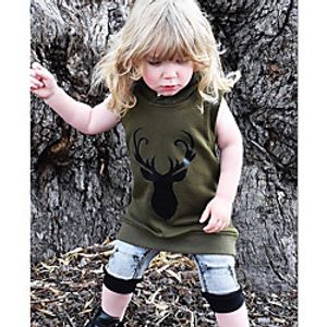 Kids Boys' Hoodie  Sweatshirt Sleeveless Animal Print Gray Children Tops Summer Active Regular Fit 3-6 Years Lightinthebox