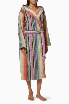 Archie Hooded Bathrobe in Cotton Terry Archie Hooded Bathrobe in Cotton Terry