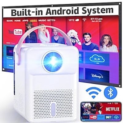 Factory Outlet AT-X8 LED Projector Built-in speaker Mini Handheld Pocket Portable Auto focus WIFI Projector 1080P (1920x1080) 200 lm iOS / Android / Android6.0 Compatible with iOS and Android TV miniinthebox