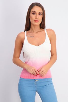 Womens Colorblock Sleeveless Tank Top White/Pink Womens Colorblock Sleeveless Tank Top White/Pink