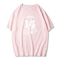 Men's Unisex Tee T shirt Hot Stamping Graphic Prints Letter Plus Size Print Short Sleeve Street Tops 100% Cotton Basic Designer Big and Tall Black Blue Purple miniinthebox - thumbnail
