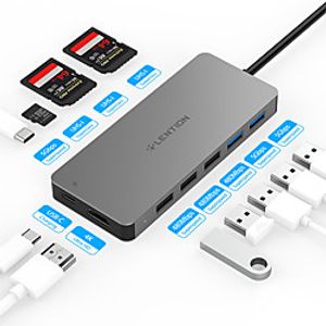 LENTION High Speed Support Power Delivery Function CB-TP-C19Elite USB 3.0 USB C to USB 2.0 USB 3.0 SD Card TF Card HDMI PD 3.0 USB Hub 11 Ports For Windows, PC, Laptop miniinthebox
