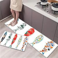 Area Rug Kitchen Rug Mat Non-Slip Oil Proof Floor Mat Livingroom Rug Indoor Outdoor Mat Bedroom Decor Bathroom Mat Entrance Rug Door Mat Summer Fishes Lightinthebox