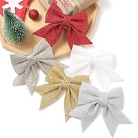 2Pcs Large Bows Christmas Tree Bowknot Ornaments Gift Present Party Xmas Decoration Christmas Holiday Indoor Outdoor Decorations Lightinthebox - thumbnail