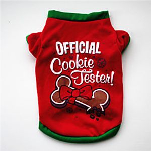 Dog Cat Shirt / T-Shirt Christmas Costume Christmas Cute Sweet Christmas Casual / Daily Winter Dog Clothes Puppy Clothes Dog Outfits Warm Red / Green Costume for Girl and Boy Dog Cotton XS S M L miniinthebox