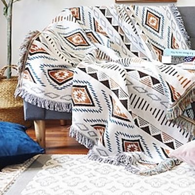 Plaid Blankets Knitted Sofa Cover Full Blanket Striped Room Bedside Blanket for Home Rugs Camping Picnic Blanket Boho Decorative Lightinthebox