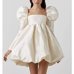 Ball Gown Homecoming Dresses Little White Dresses Dress Cocktail Party Short  Mini Long Sleeve Square Neck Satin with Strappy 2023 Lightinthebox