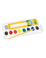 Crayola 8 Count Washable Watercolor Pans with Plastic Handled Brush