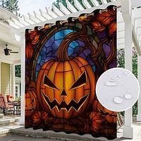 Halloween Decor Waterproof Outdoor Curtain Privacy, Sliding Patio Curtain Drapes, Pergola Curtains Grommet For Gazebo, Balcony, Porch, Party miniinthebox - thumbnail