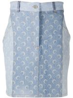 Marine Serre all over moon print denim skirt - Blue