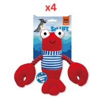 FOFOS Sealife Lobster Dog Toy (Pack of 4)
