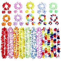 40PCS Classic Flower Ring Combination Set Beach Vacation Decoration Colorful Petal Necklace Festival Party Accessories Lightinthebox