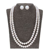 Sri Jagdamba Pearls 2 Line 10-11MM Round Pearl Set - JPJUN-20-178 - thumbnail