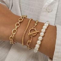 Women's Bracelets Chic  Modern Street Geometry Bracelets  Bangles  Imitation Pearl  Gold  Silver  Fall  Winter Lightinthebox - thumbnail