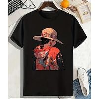 One Piece Monkey D. Luffy T-shirt Cartoon Manga Anime Harajuku Graphic Kawaii T-shirt For Couple's Men's Women's Adults' Hot Stamping Casual Daily Lightinthebox