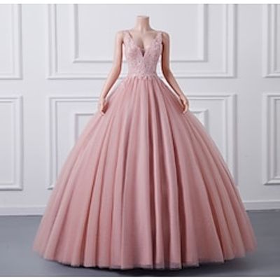 Ball Gown Quinceanera Dresses Elegant Dress Quinceanera Sweet 16 Floor Length Sleeveless Sweetheart African American Tulle with Sequin Appliques 2023 Lightinthebox