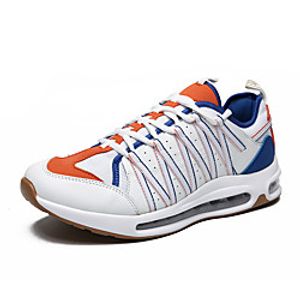 Men's Trainers Athletic Shoes Sporty Look Sporty Casual Athletic Daily Running Shoes Walking Shoes PU Non-slipping Shock Absorbing Wear Proof Blue Green White Color Block Fall Winter miniinthebox