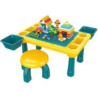 Little Story Blocks 4 In 1 Activity Table With Stool - Green LS_BLC_ATGR