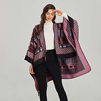 Foreign Trade Scarf Cape Retro Diagonal Small Grid Slit Cape European And American Fashion Warm Wrap Wind Speed Sell Wish 135175cm Lightinthebox - thumbnail