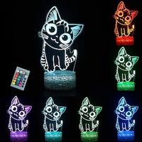 Cat Gift 3D Night Light Illusion Lamp Cute Cat LED Night Light with Remote Smart Touch 16 Colors Bedroom Decorations Bedside Lamp - Cat Love Gift for Women Teens Girls Kids Birthday Christmas Lightinthebox