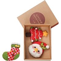 3 Sets Poke Brooch Punch Tool Tools for Lady Tools Wool Needle Felting kit Christmas Costume Accessories DIY Christmas Ornaments Wool Felt Craft Brooch Headdress Felting Kit miniinthebox - thumbnail